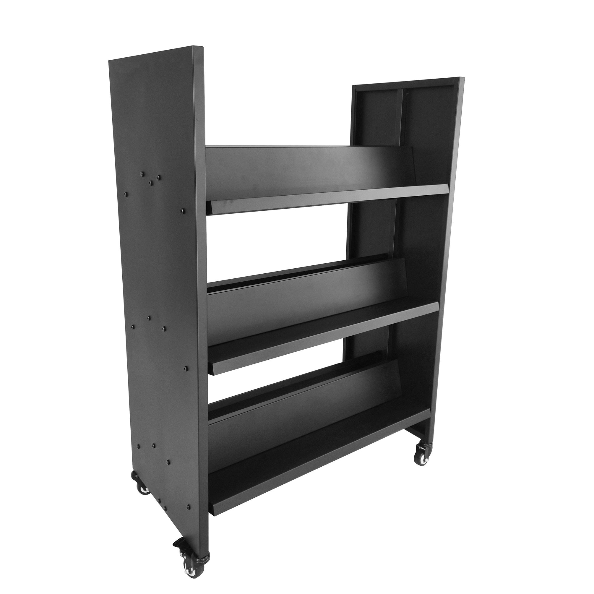 Doublesided Metal Book Cart Library Cart Mobile Book