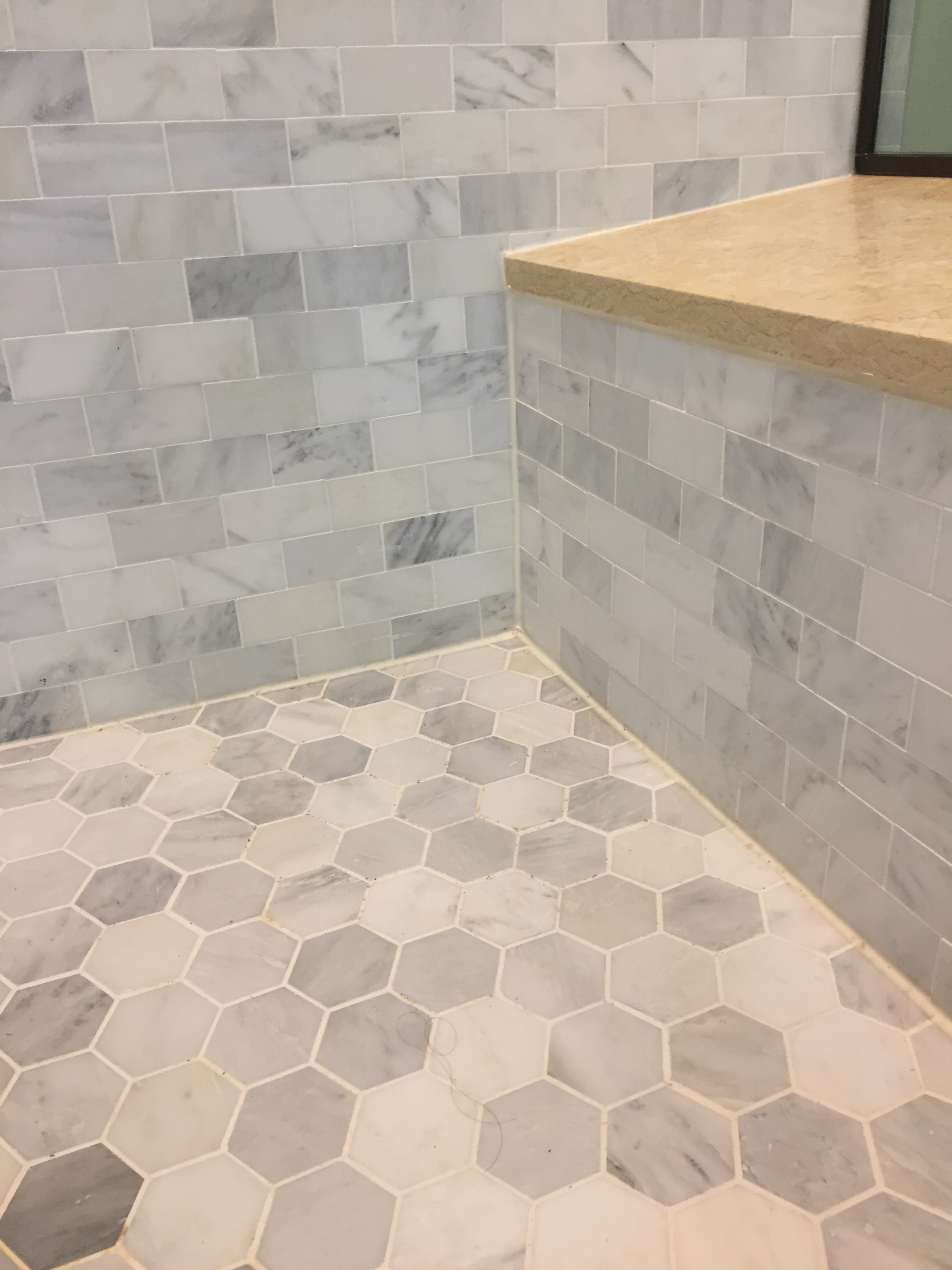 Carrara White Marble Mosaic Tile Hexagon Tiel Natural Stone Bath Shower ...