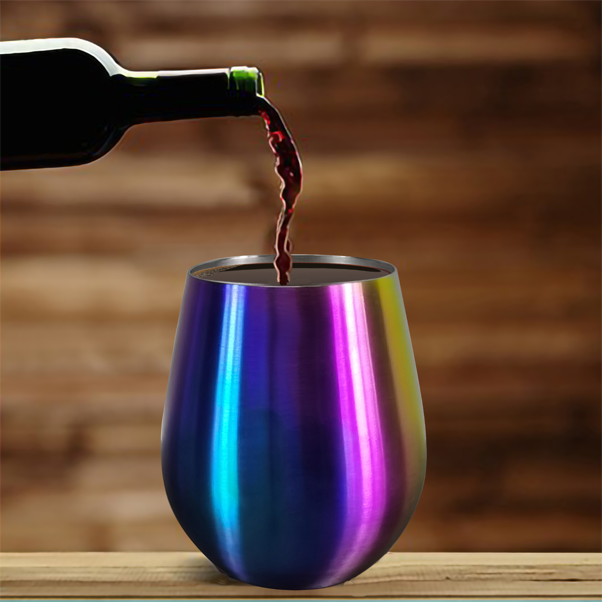 Stainless Steel Large Stemless Wine Glasses 18 oz