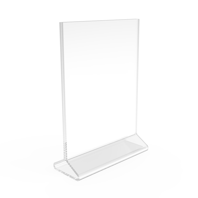 5 x 7 Acrylic Sign Holder for Tabletops, Top Insert, T-style - Clear ...