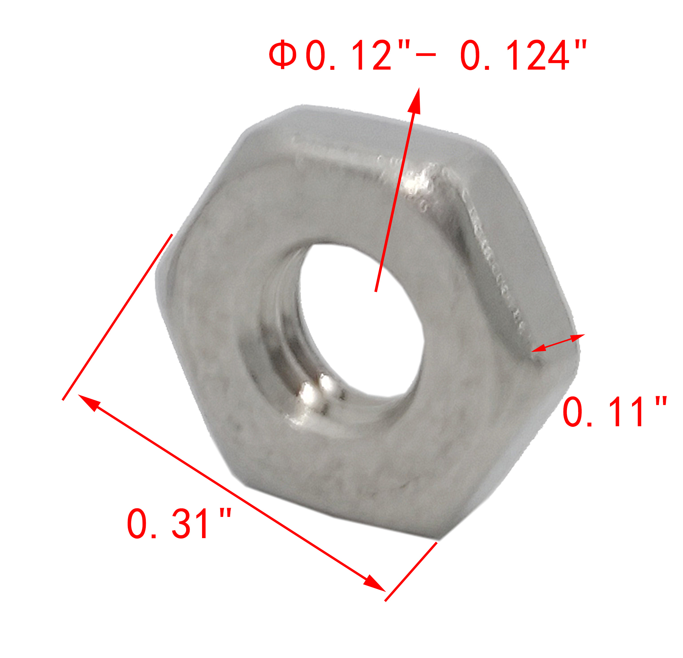 5-40 Machine Screw Nuts Hex Staniless Steel 18-9 304 food grade 100PK